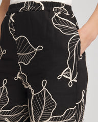 Chico's Petites Petite Embroidered Wide-Leg Cropped Pants