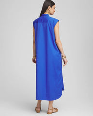 Chico's Petites Petite Popover Poplin Maxi Dress