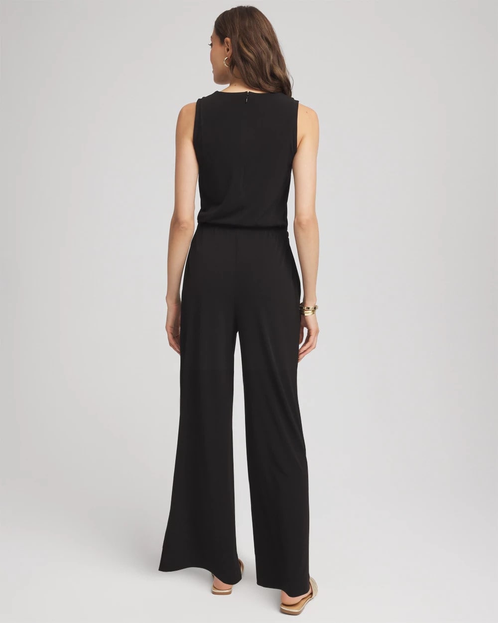 Chico's Petites Petite Travelers™ Jersey Knit Chain-Trim Jumpsuit