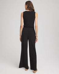 Chico's Petites Petite Travelers™ Jersey Knit Chain-Trim Jumpsuit