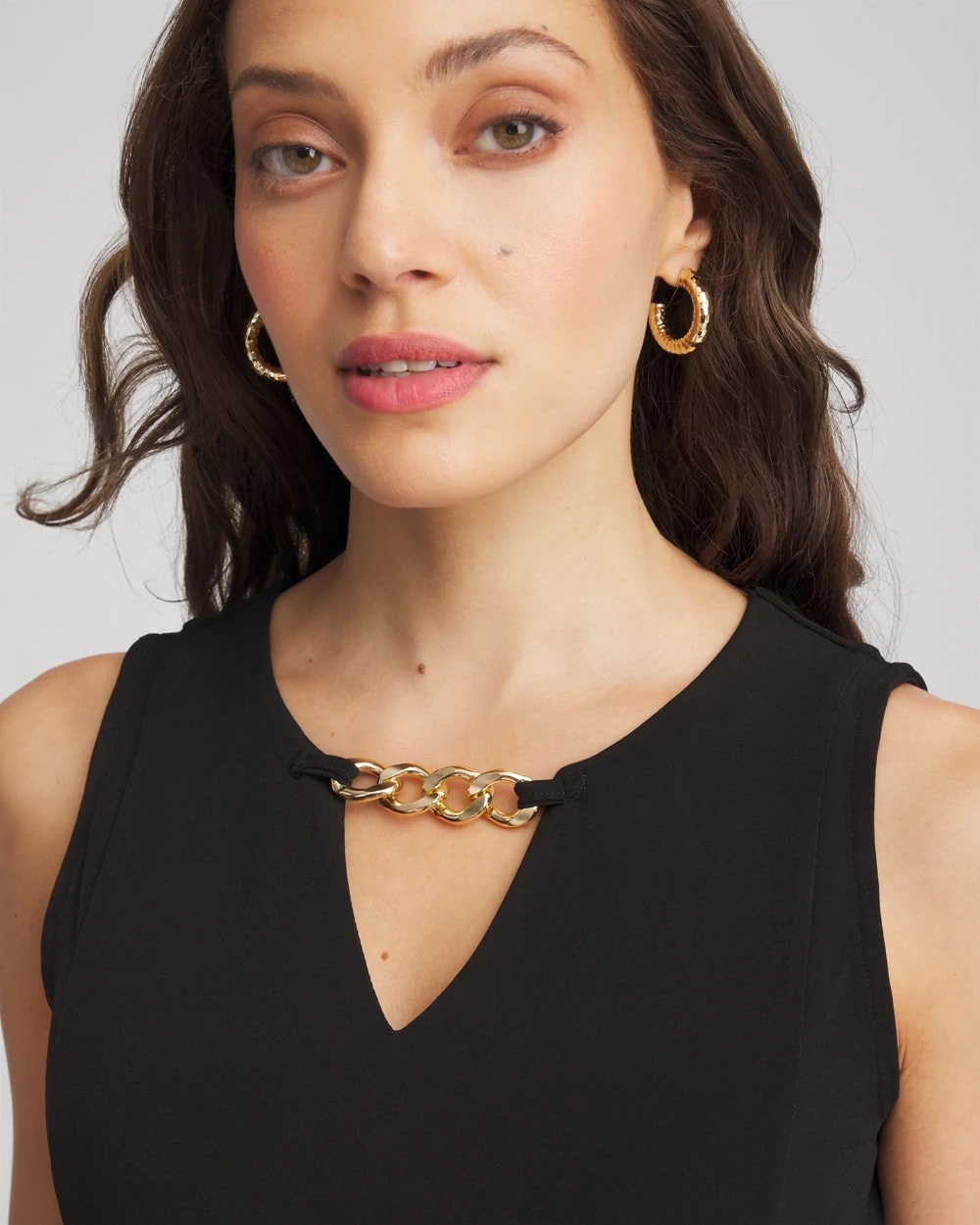 Chico's Petites Petite Travelers™ Jersey Knit Chain-Trim Jumpsuit