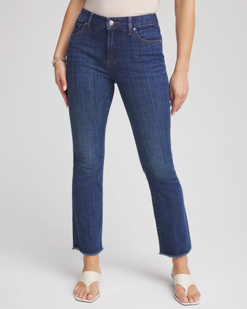 Chico's Petites Petite Girlfriend Fray Hem Kick Flares
