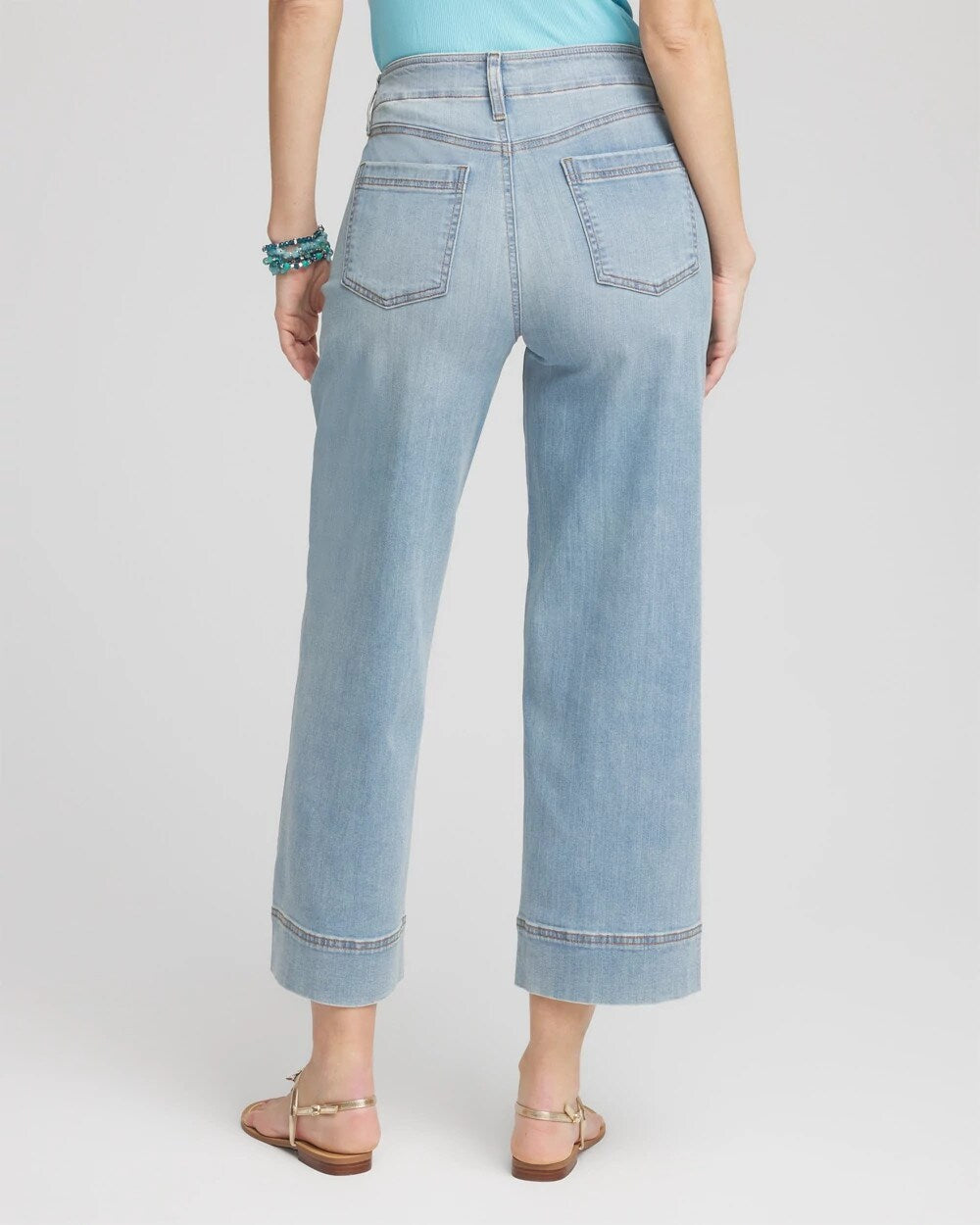 Chico's Petites Petite Pull-On Wide Leg Cropped Jeans