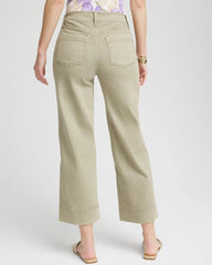 Chico's Petites Petite Pull-On Wide-Leg Cropped Jeans