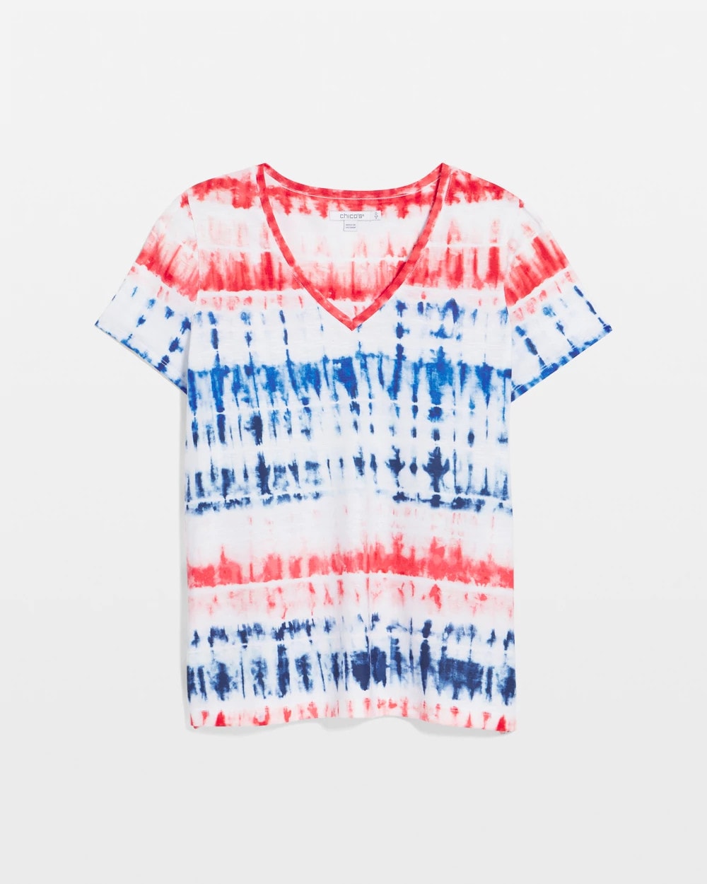 Chico's Collections Zenergy® Americana Tie-dye V-Neck Tee
