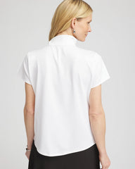 Chico's Collections Zenergy® UPF Mockneck Short-Sleeve Top