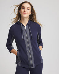 Chico's Collections Zenergy® French Terry & Chambray Jacket