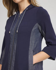 Chico's Collections Zenergy® French Terry & Chambray Jacket