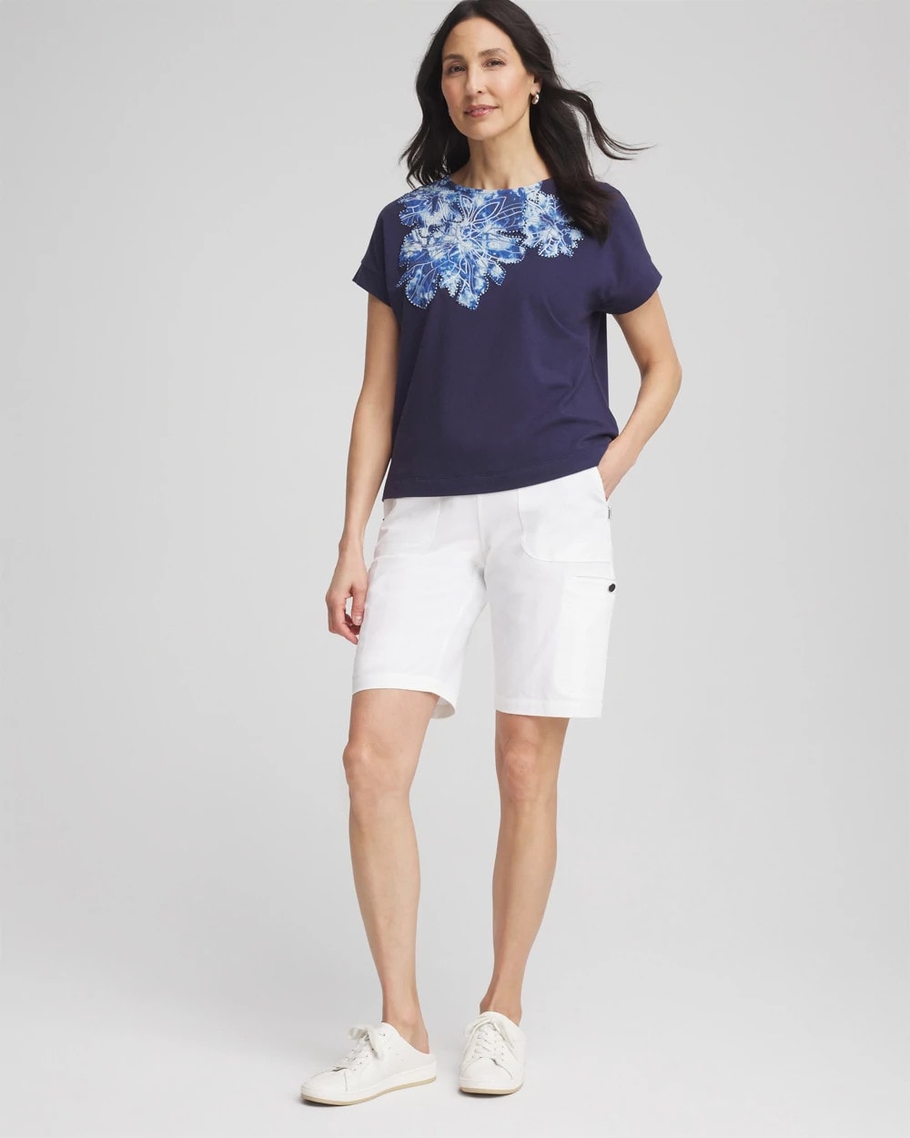 Chico's Collections Zenergy® UPF Knit Applique Dolman Top