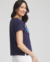 Chico's Collections Zenergy® UPF Knit Applique Dolman Top