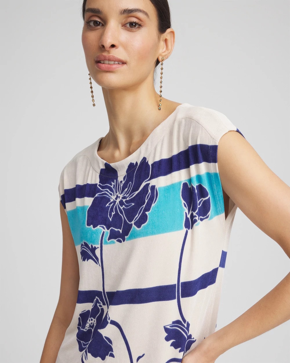 Chico's Collections Travelers™ Wildflower Cap-Sleeved Column Dress