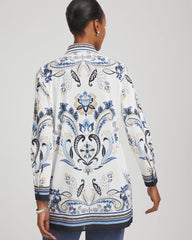 Chico's Collections Travelers™ Collection Paisley Mesh Shirt Jacket