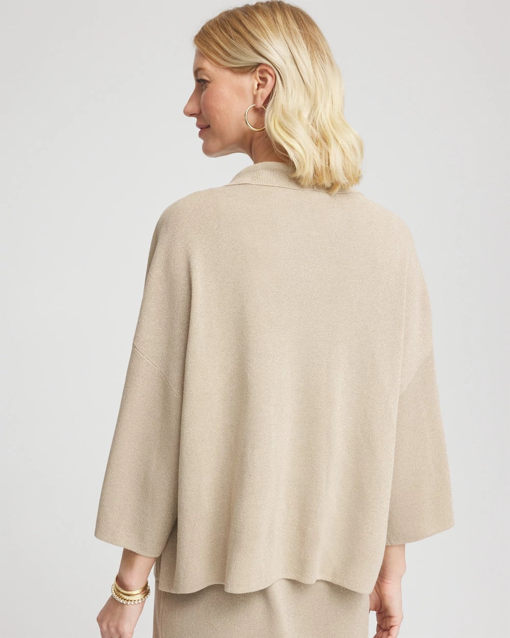 Chico's Collections Travelers™ Collection Metallic Knit Cardigan