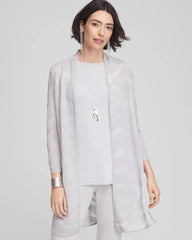 Chico's Collections Travelers™ Zebra-Motif Metallic Cardigan