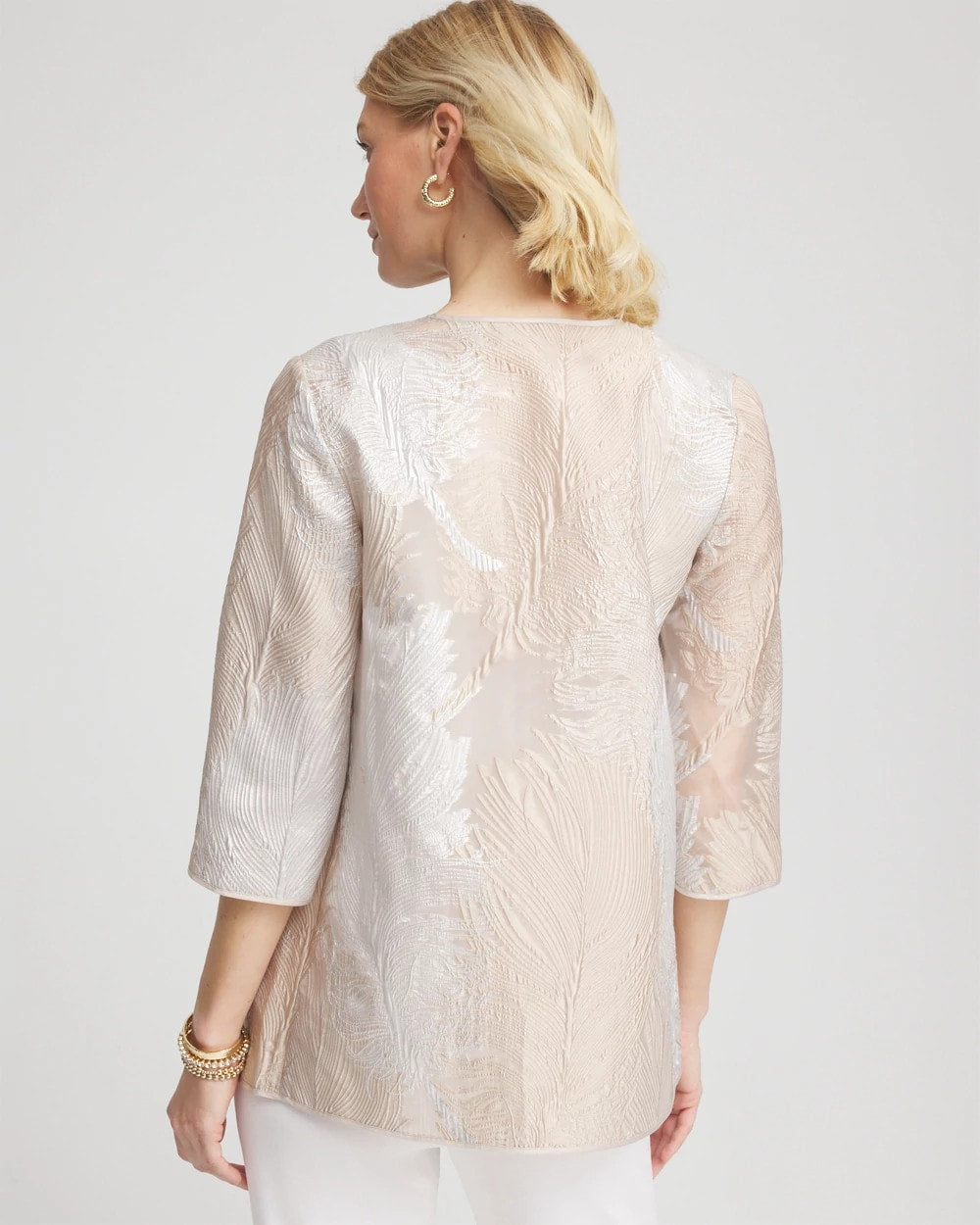 Chico's Collections Travelers™ Collection Metallic 3/4 Sleeve Jacket