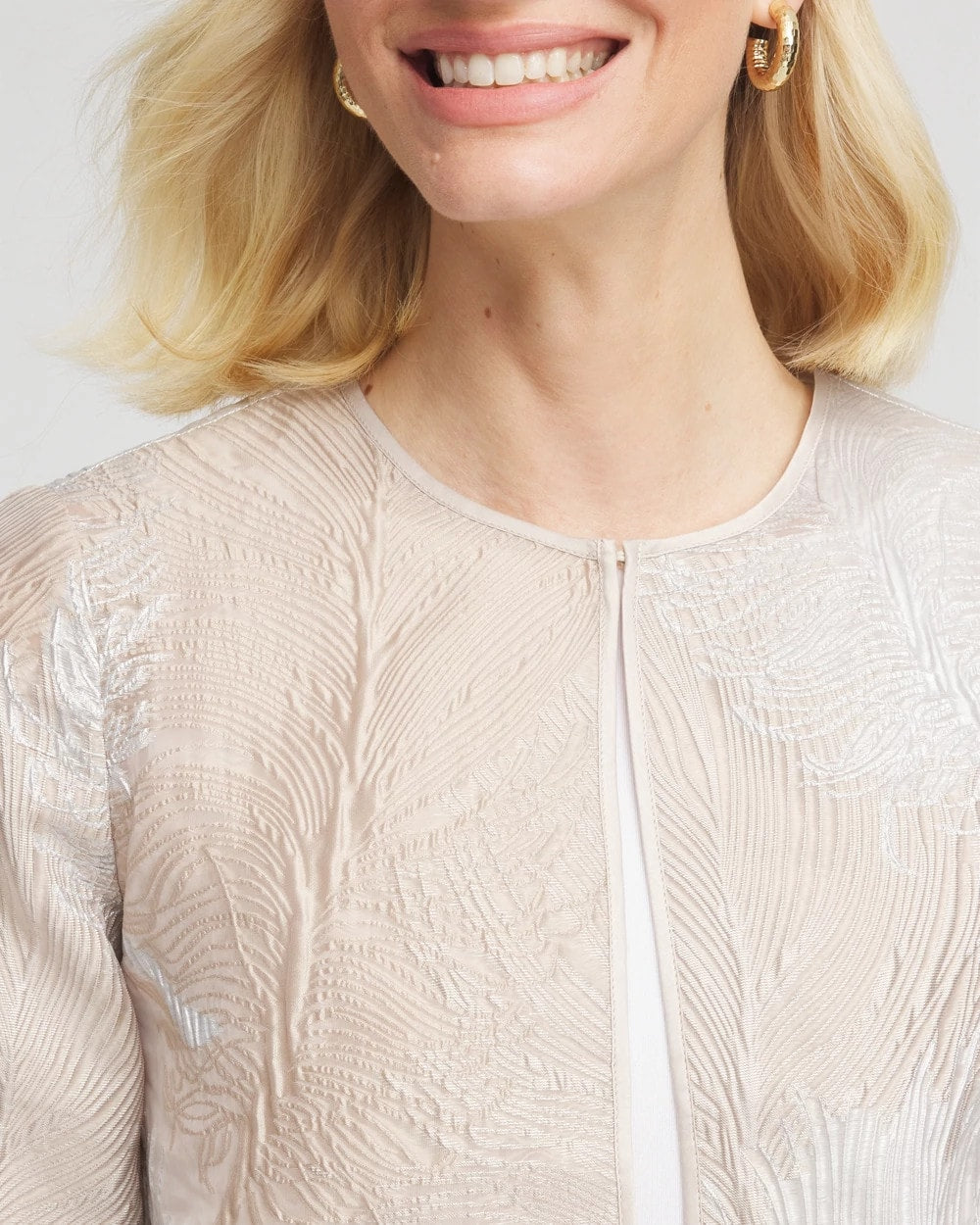Chico's Collections Travelers™ Collection Metallic 3/4 Sleeve Jacket