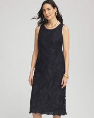 Chico's Collections Travelers™ Mesh Appliqué Midi Dress