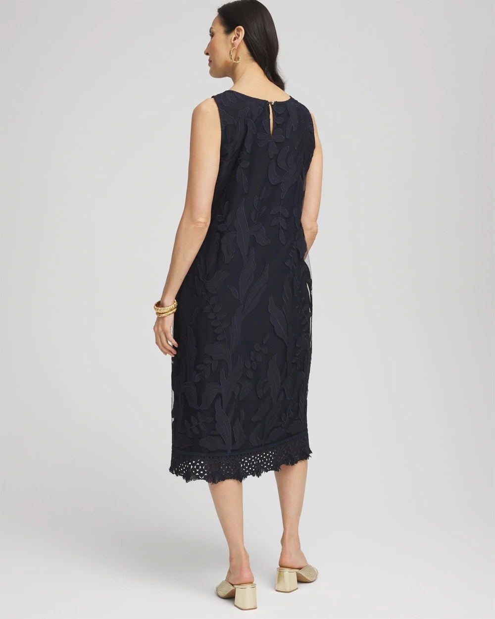 Chico's Collections Travelers™ Mesh Appliqué Midi Dress