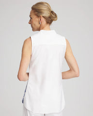 Chico's Collections No Iron™ Palms Sleeveless Sateen Shirt