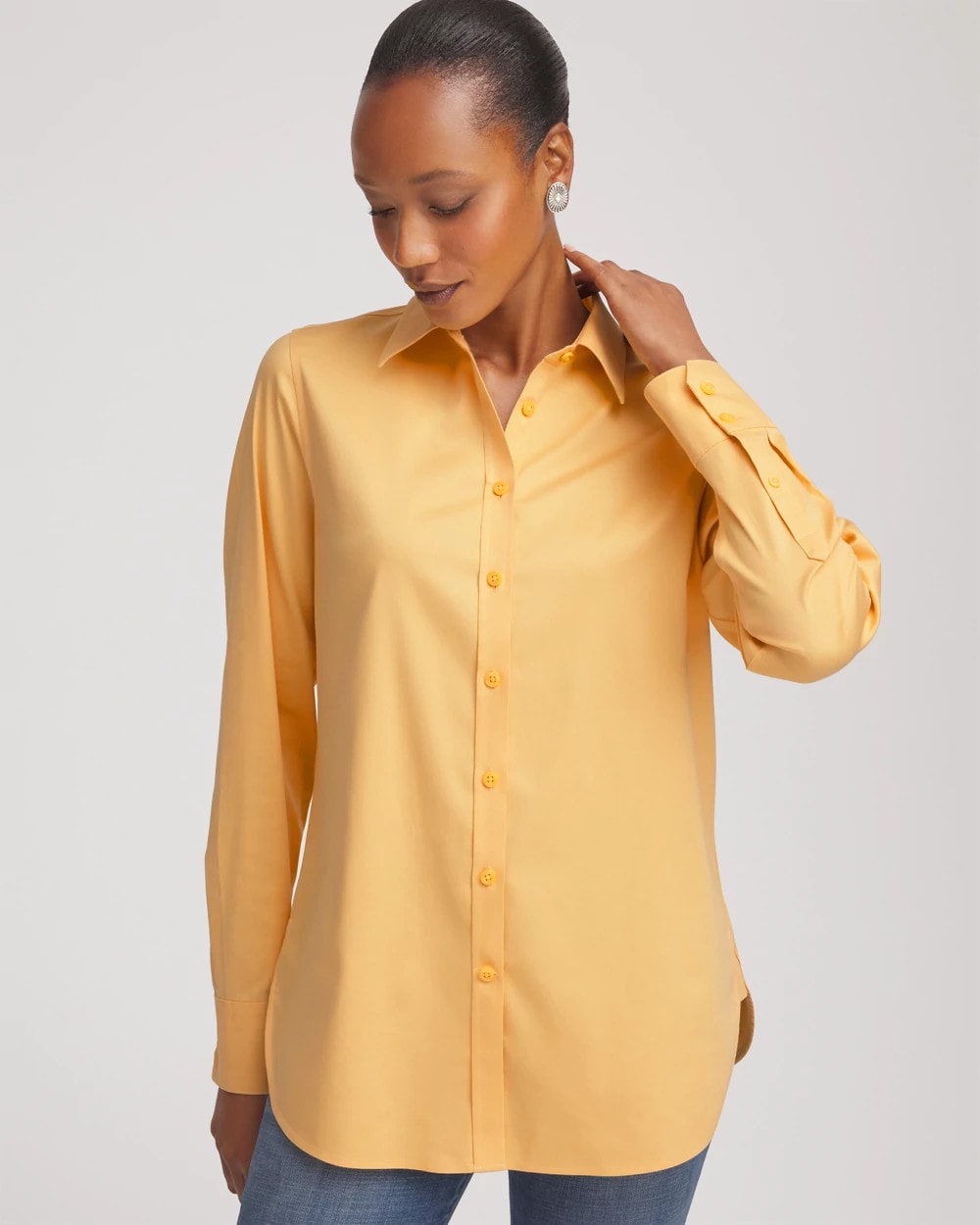 Chico's Collections No Iron™ Stretch-Sateen Shirt