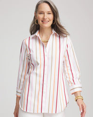 Chico's Collections No Iron™ Striped Stretch-Sateen Shirt