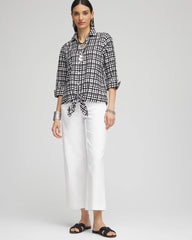 Chico's Collections No Iron™ Plaid Tie-Front Top