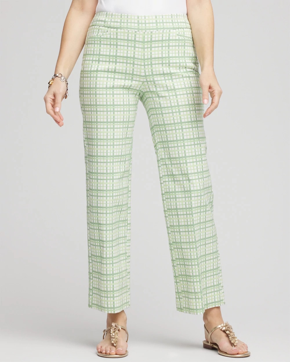 Chico's Collections Brigitte™ Wide Leg Plaid Cropped Pants