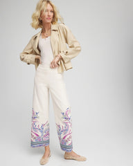 Chico's Collections Brigitte™ Paisley Wide-Leg Cropped Pants