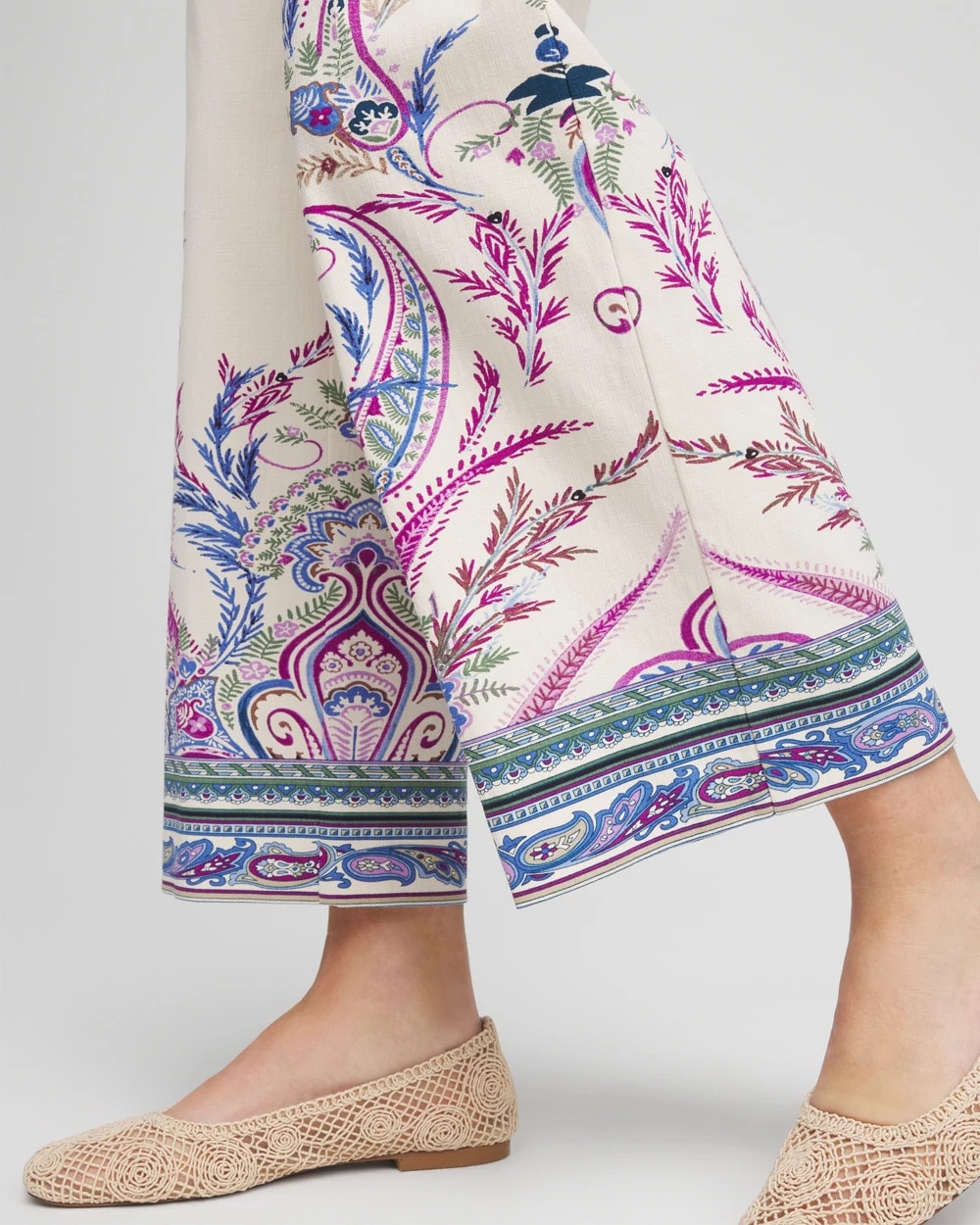 Chico's Collections Brigitte™ Paisley Wide-Leg Cropped Pants