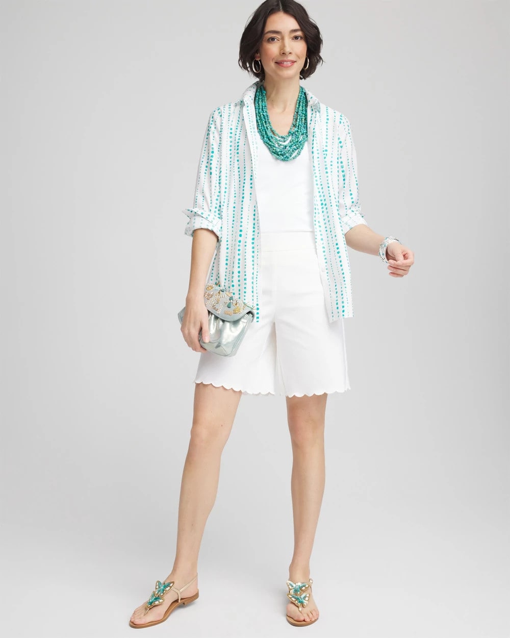 Chico's Collections Brigitte™ Pull-On Scallop-Hem Shorts
