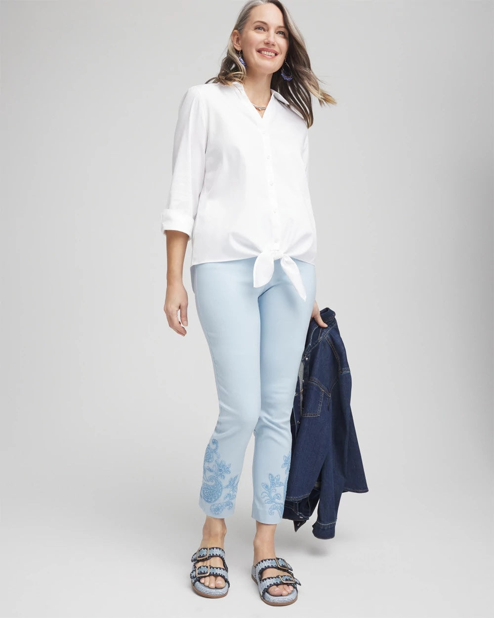 Chico's Collections Brigitte™ Embroidered Ankle Pants