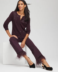 Chico's Collections Juliet Feathered Flared Cropped Pants
