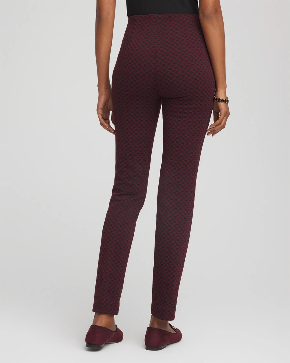 Chico's Collections Circle Jacquard Juliet Slim Ankle Pants