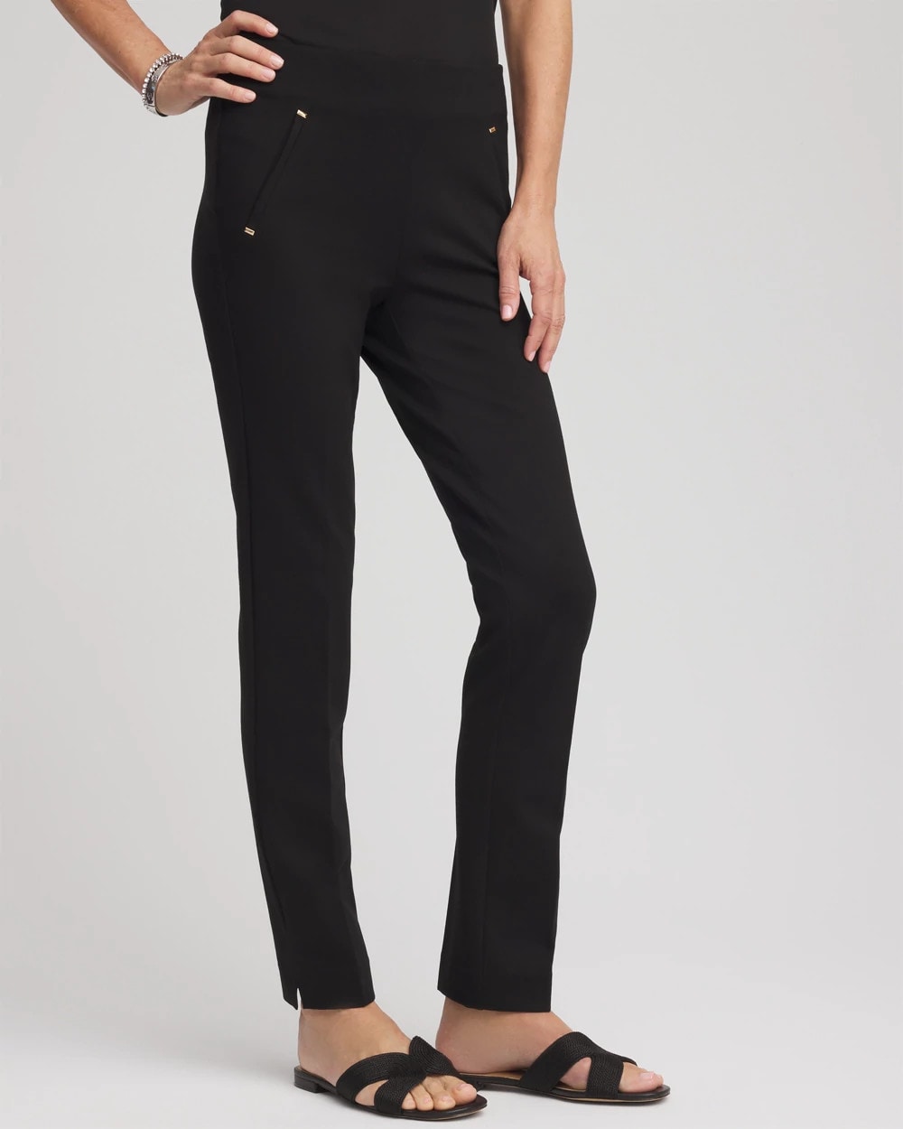 Chico's Collections Juliet Slim Trim Detail Ankle Pants