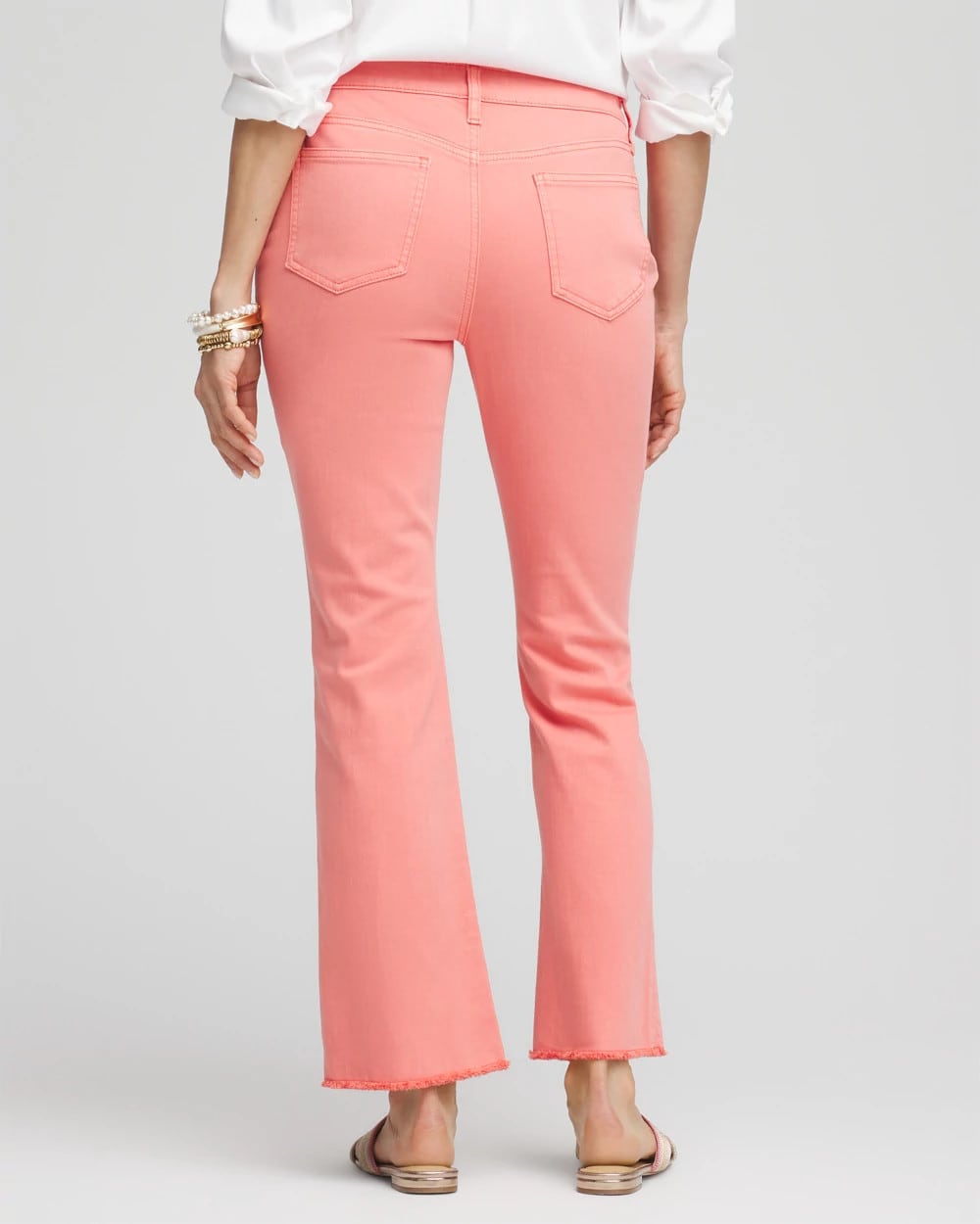 Chico's Collections Girlfriend Fray Hem Kick Flare Jeans