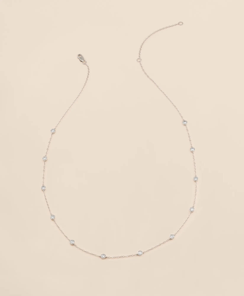 1 CT. Lab-Grown Diamond 14k White Gold Station Necklace