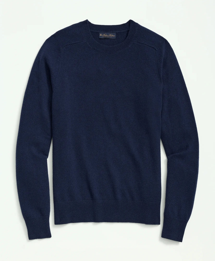 3-Ply Cashmere Crewneck Saddle Shoulder Sweater