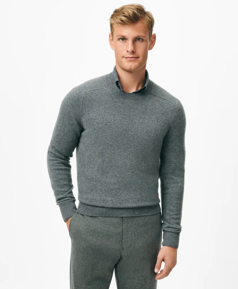 3-Ply Cashmere Crewneck Saddle Shoulder Sweater