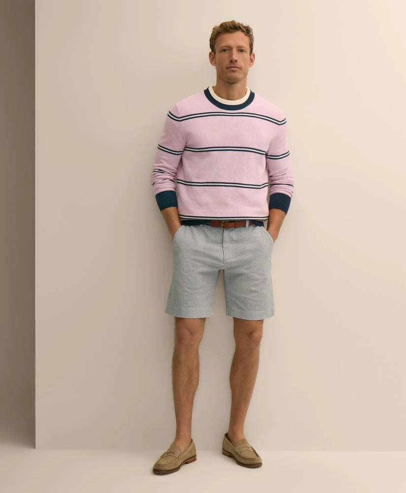 9" Washed Cotton Seersucker Shorts