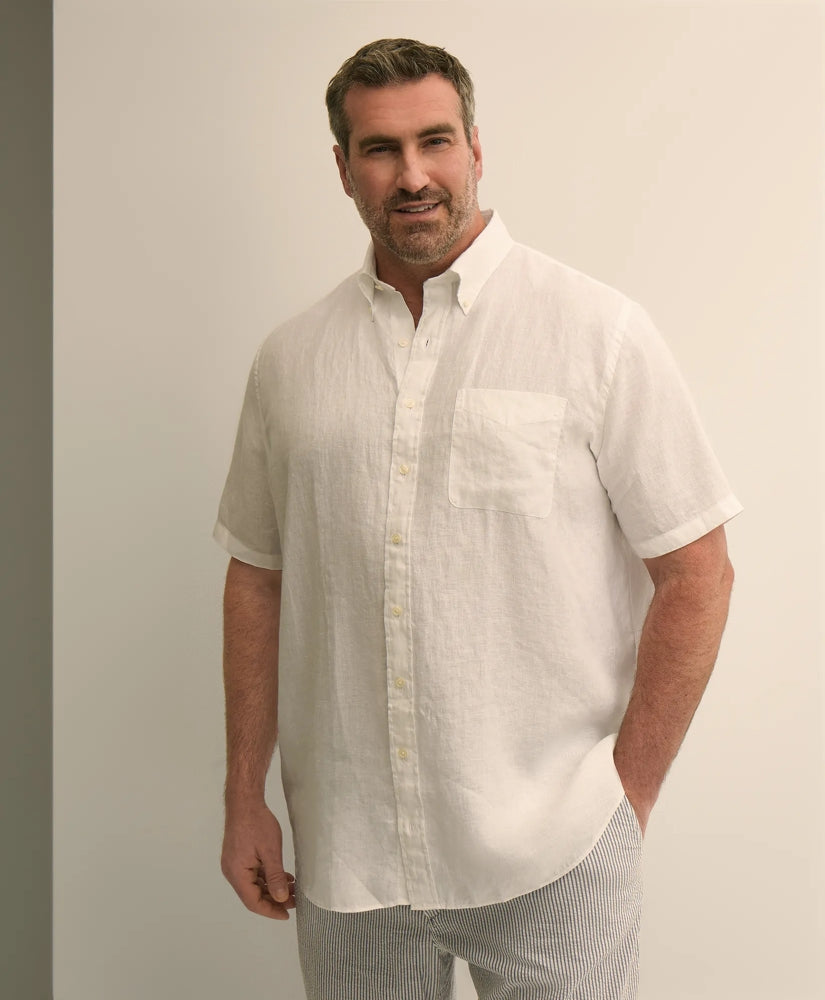 Big & Tall Sport Shirt,  Short-Sleeve Irish Linen