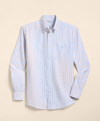Big & Tall Stretch Cotton Non-Iron Oxford Polo Button Down, Stripe Sport Shirt