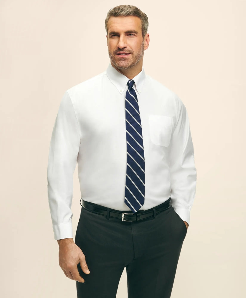 Big & Tall Stretch Dress Shirt, Non-Iron Pinpoint Button-Down Collar