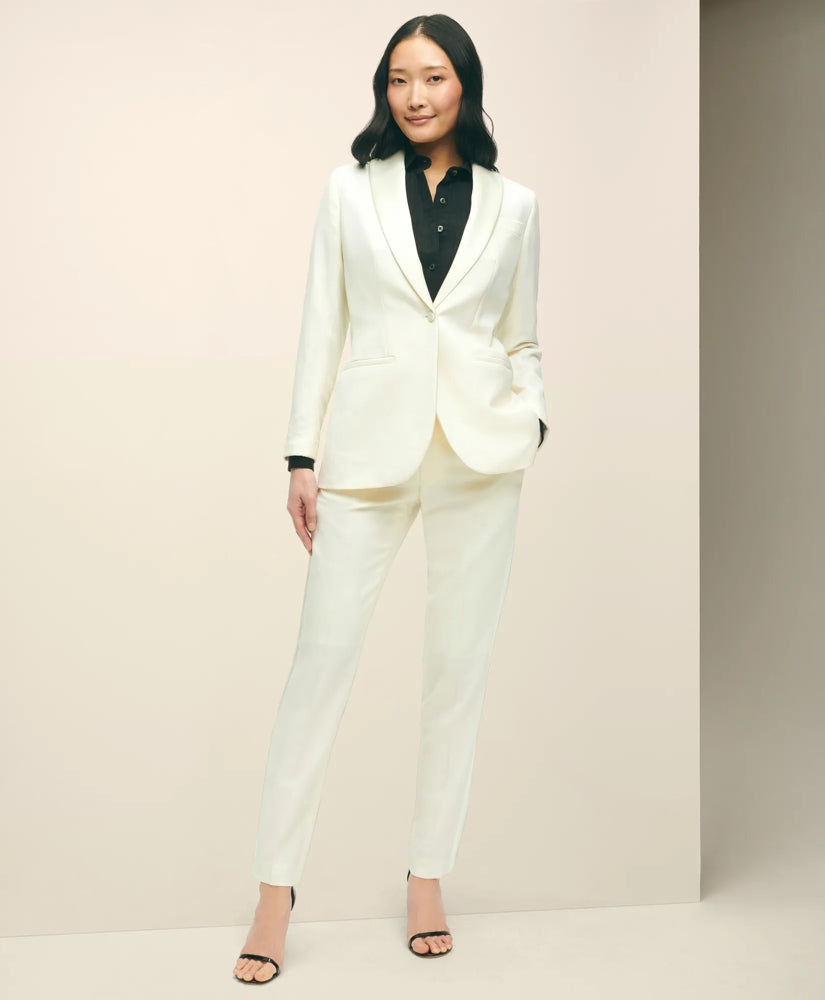 Black Fleece Tuxedo Pants in Wool