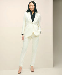 Black Fleece Tuxedo Pants in Wool