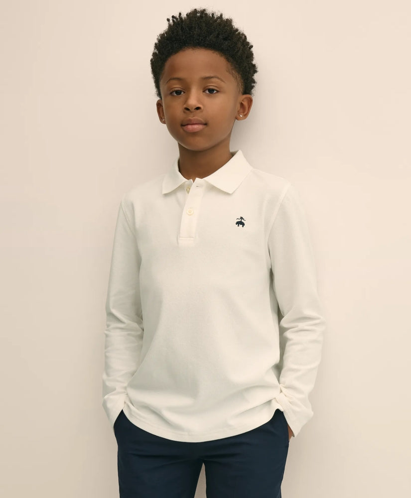 Boys Cotton-Blend Pique Polo Shirt