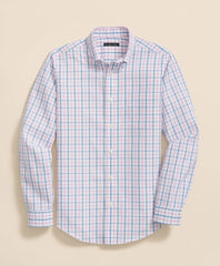 Boys Non-Iron Broadcloth Polo Button-Down Collar Check Sport Shirt