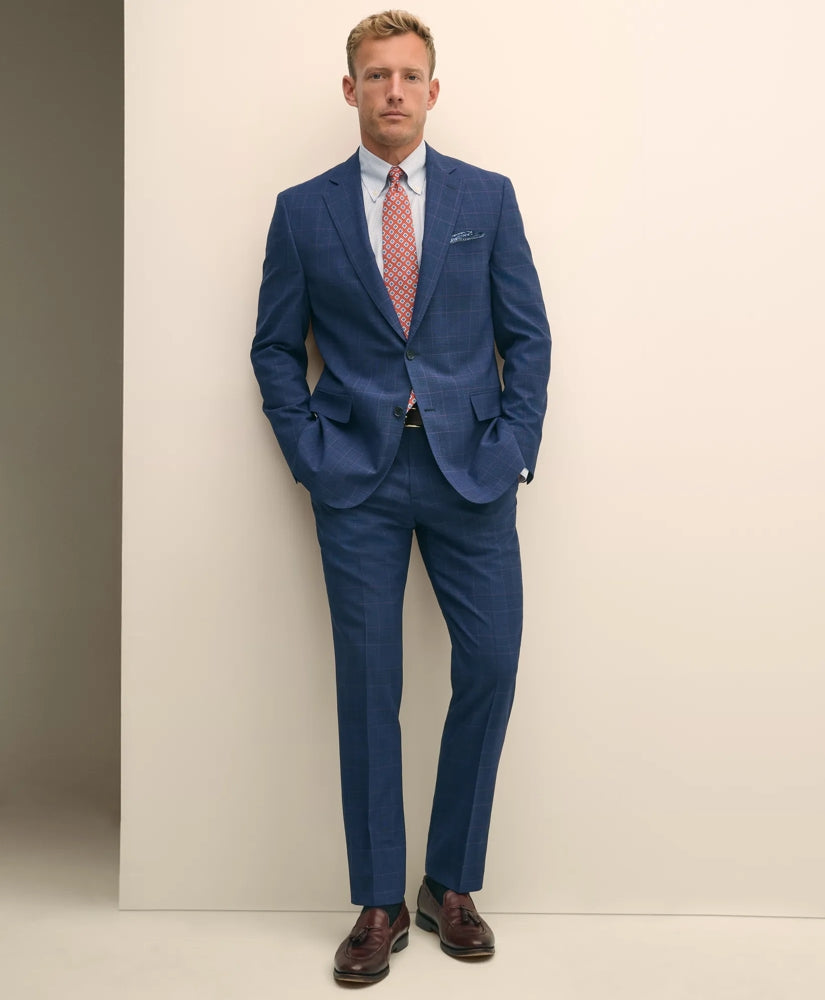Brooks Brothers Explorer Collection Classic Fit Wool Check Suit Pants