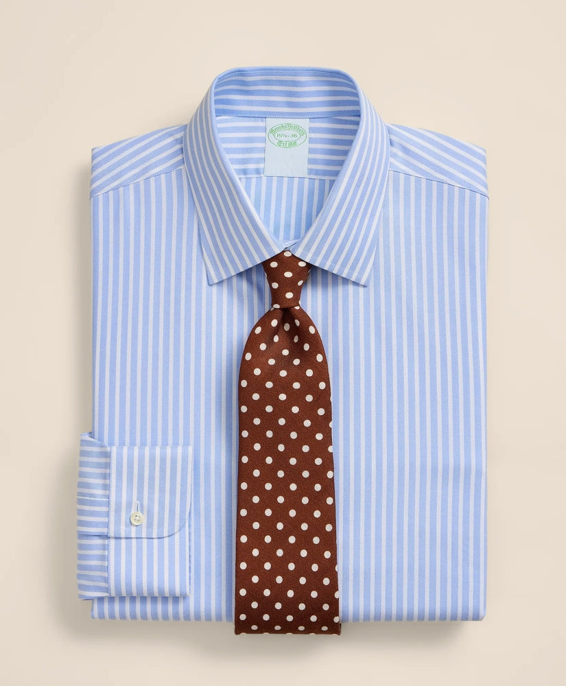 Brooks Brothers Explorer Collection Non-Iron Twill Ainsley Collar, Bengal-Stripe Dress Shirt