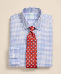 Brooks Brothers Explorer Collection Non-Iron Twill Ainsley Collar, Mini-Check Dress Shirt