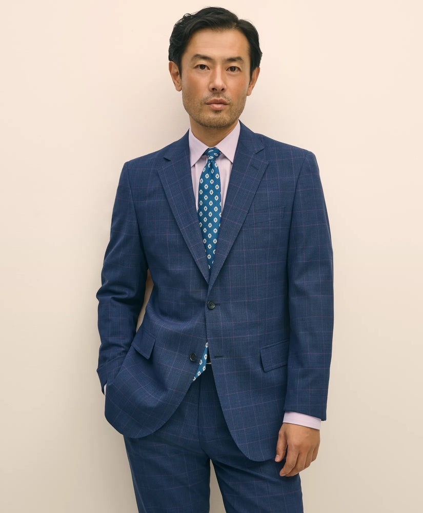 Brooks Brothers Explorer Collection Slim Fit Wool Check Suit Jacket